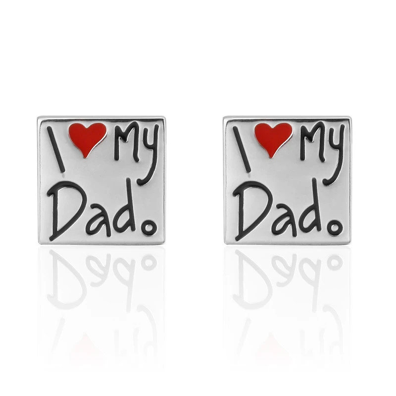 Luxury Men I LOVE MY DAD Cufflinks High Quality Lawyer Father's Day gift Cufflinks For Mens Shirt Cuff Links French Jewelry