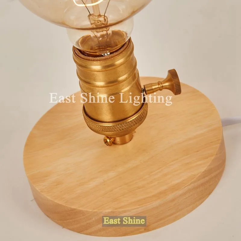 Lâmpada de Mesa Moderna do Vintage Preto Livro Leitura Quarto Sala Estar Estudo Escritório Decoração Iluminação Luminárias Luz 14 wood table lamp