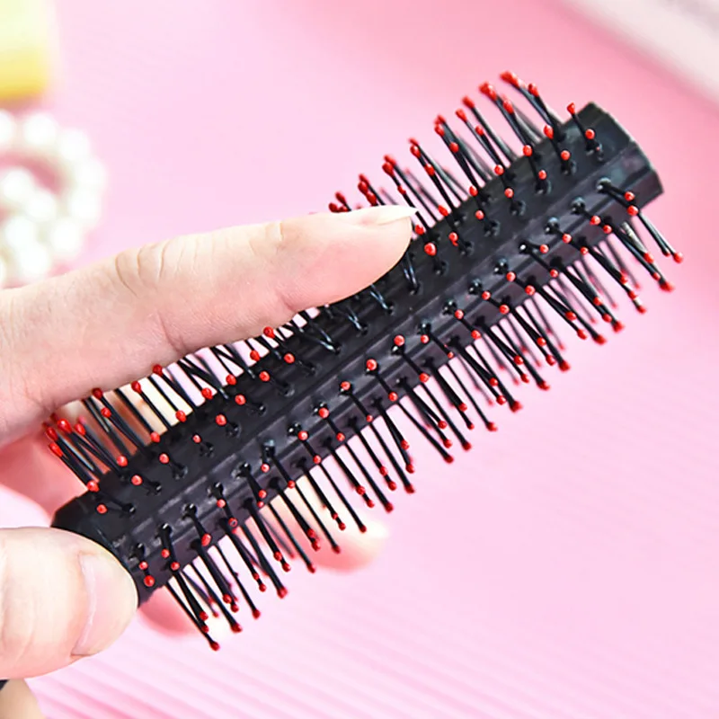 

Anti-static Curly Plastic Handle Round Hair Comb Brush Hairdressing 1 Pcs Natural Bristle Roll Curling Hairbrush Massage Comb