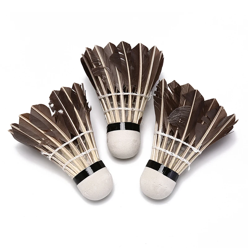 12pcs/Set Badminton Shuttlecock Black Goose Board Feather Flying