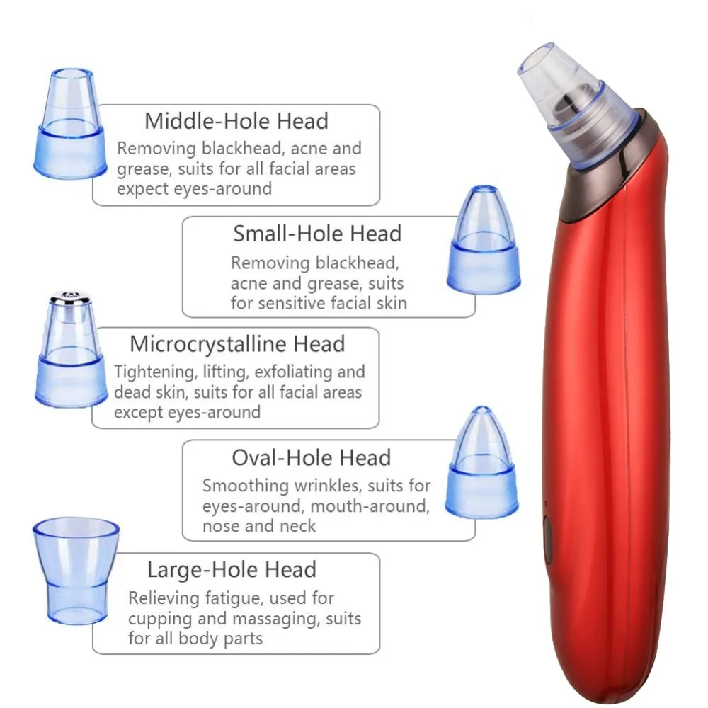 Вакуумные Электрический Очиститель пор акне угрей удаления извлечения USB перезаряжаемые Comedo угольная маска для носа красота Tool Kit