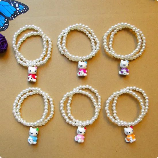 

HappyKiss Wholesale -Kay sings Cats Children's Christmas Santa baby bracelet beads bracelet pearl elastic line Kay crying cat