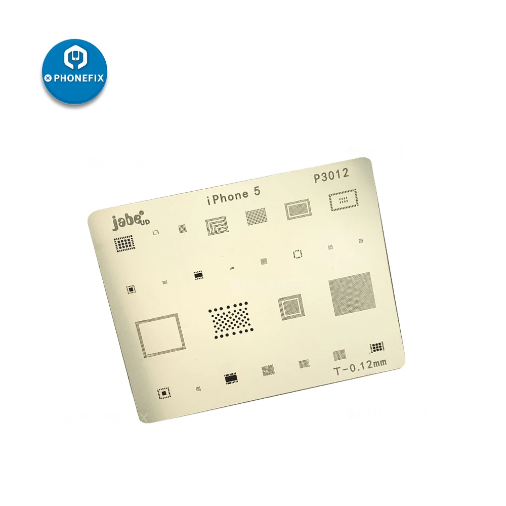 

PHONEFIX 0.12MM Thickness BGA Plant Tin Plate for iPhone 5 5S 6 6Plus 6S CPU NAND Flash Reballing Soldering Stencil Template Kit