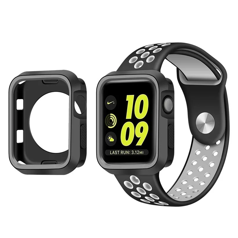 Ремешок для спортивных часов для apple watch band 42 мм 38 мм apple watch 4 3 case iwatch band 42 мм/38 мм 44 мм 40 мм correa pulseira Защитная крышка