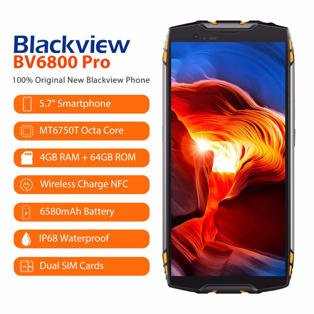 Blackview BV6800 Pro смартфон с 5 7 дюймовым дисплеем восьмиядерным процессором MT6750T ОЗУ 4