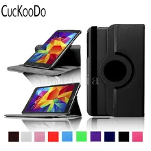 CucKooDo 100 pcs/lot KUALITAS TOP PU Kulit 360 Rotating Stand Kasus Cover untuk Samsung Galaxy Tab 4 8.0 SM-T330NU