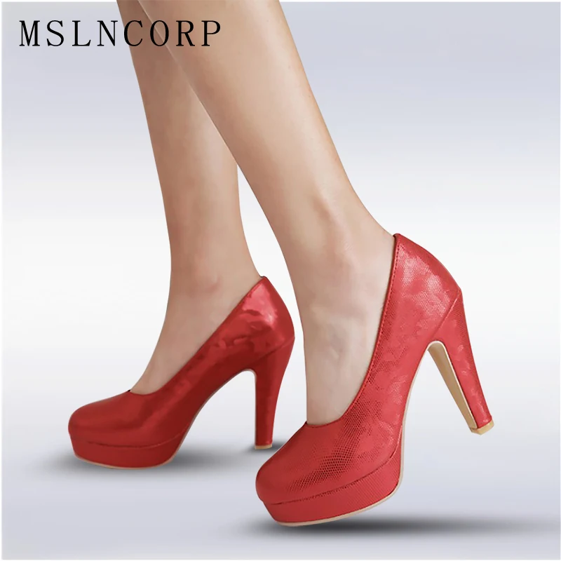 

plus size 34-43 New Sexy Womens Platform Pumps for woman high heels Red Bottoms Dress wedding Shoes Female zapatos Bridal Shoes