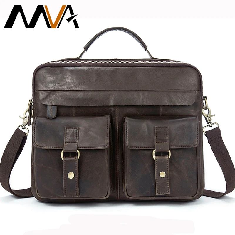 MVA جلدية حقيبة لابتوب للرجال الرجال حقيبة جلدية أصلية الرجال حقيبة كتف الذكور رسول Crossbody أكياس الرجال حقيبة حمل 801
