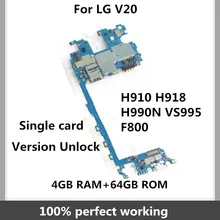 Оригинальная материнская плата для LG V20 F800 64GB Материнская плата разблокировка с полным чипом Android OS логическая плата