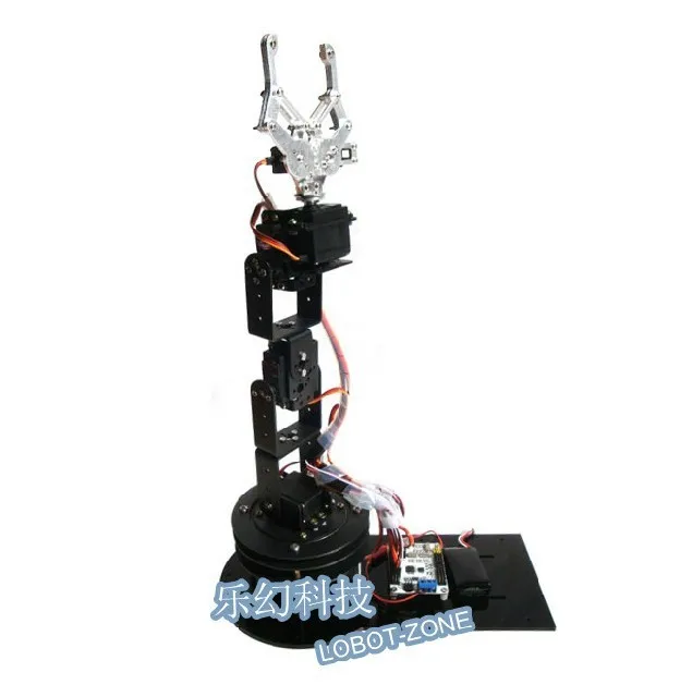 

Cheap Robotic Manipulator 6 Dof Metal Robot Arm Set (3D Rotation Base + Metal Mechanical Claw + 6 pcs servos ) DIY RC Toy