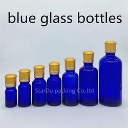 5 мл 10 мл 15 мл 20 мл 30 мл 50 мл 100 мл синий стеклянная бутылка, синий флаконы эфирное масло бутылка с декоративными pattern cap 2 шт