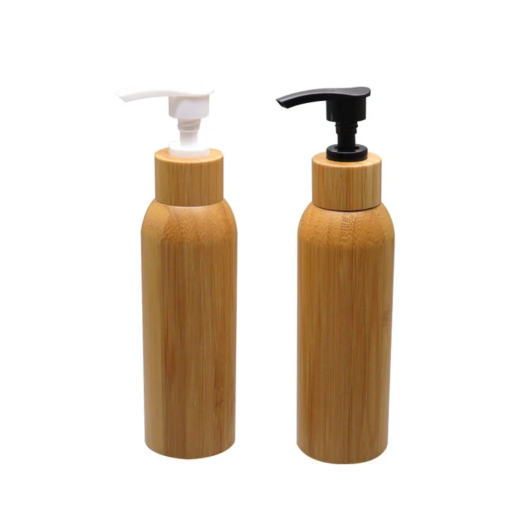 10pcs 120ml Empty Bamboo Shampoo Lotion Pump Refillable Bottle Pet Body Cream Shower Packaging