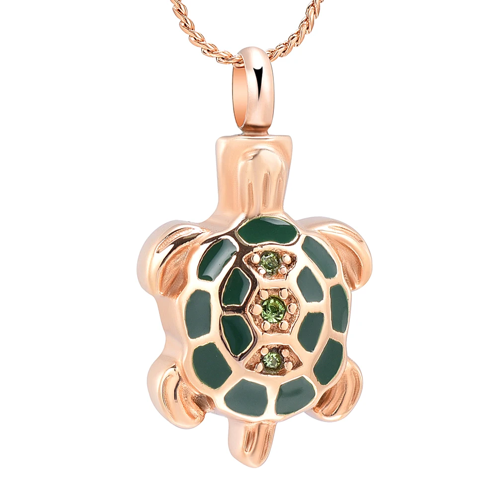 K8340 Cute Little Turtle Crystal Cremation Jewelry for Ashes Pendant