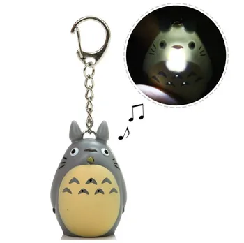 

Cute Totoro Keychain with LED and Sound Totoro Toys Kitty Cartoon Products for Children Christmas Gifts Kids Toys Free Shipping