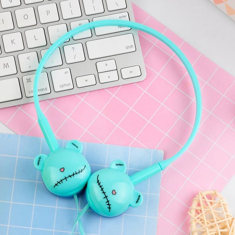 

Cute Bear Colored Stereo Pink Headphones Headset Earphones for Samsung Xiaomi mp3 Kids Student Birthday Gifts With Retail box