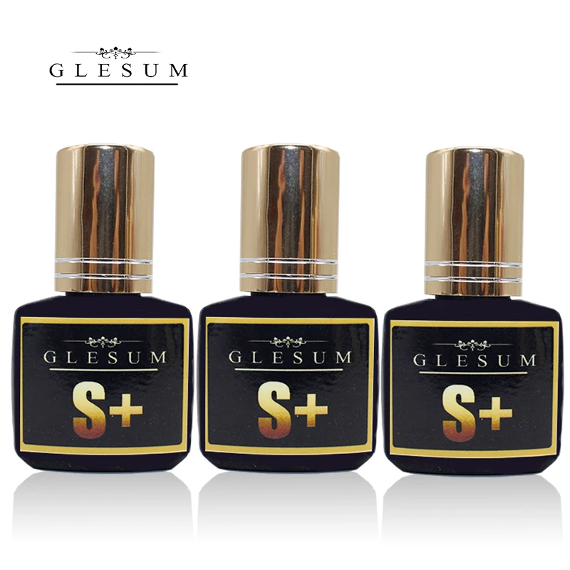 

GLESUM Fast Dry 1-2 Sec 3 Bottle Eyelash Extension Glue 10ml Clear Black Lashes Mink Eyelashes Glue cosmetic Free Shipping