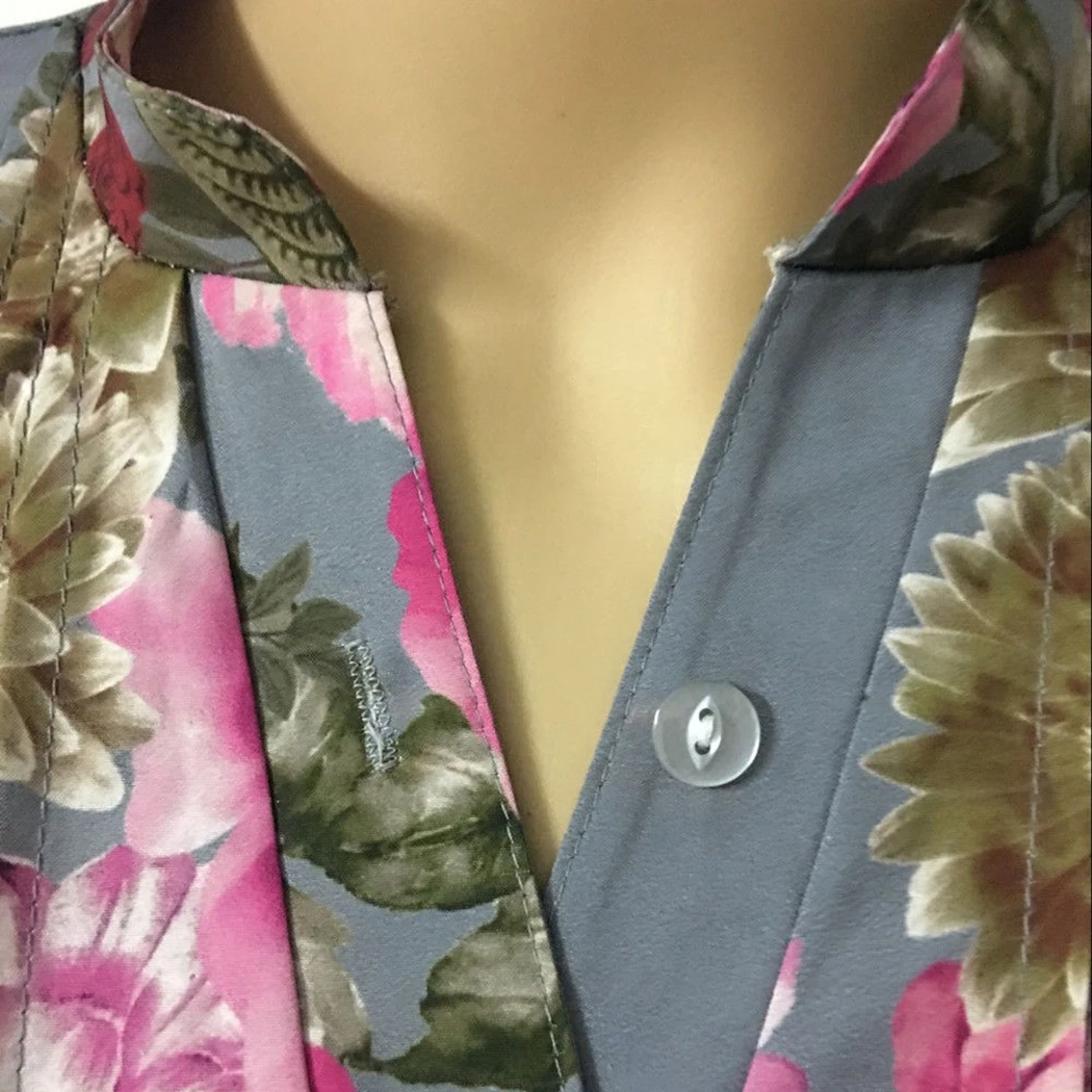 2018 moda Mujer blusas más tamaño S-3XL Womens Vintage Floral impresión v-cuello túnica Tops otoño Mujer Ropa Mujer 2018 moda Mujer blusas más tamaño S-3XL Womens Vintage Floral impresión v-cuello túnica Tops otoño Mujer Ropa Mujer