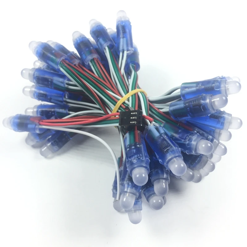 

50pcs DC5V RGB WS2811 led pixel module 12mm addressable Full Color String Light Waterproof IP67, Single color white/blue option