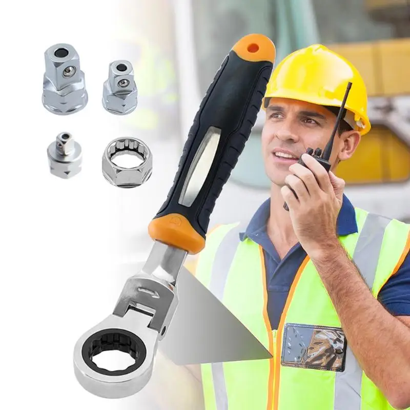 

5pcs/set Telescopic Extendable Long Handle Ratchet Socket Wrench Spanner Hand Tool