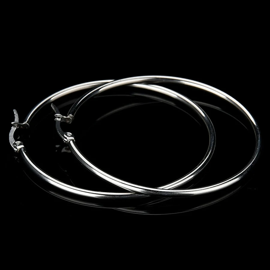 HOBBORN, женские большие круглые серьги-кольца, нержавеющая сталь 316L, 20-100 мм, в стиле хип-хоп, для ночного клуба, антиаллергенные мужские серьги