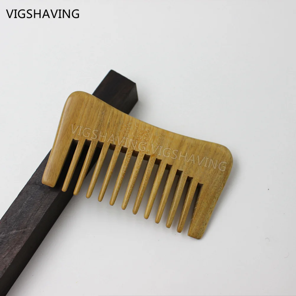 

Hair Styling Tool Natural Green Sandalwood Wide Tooth Pocket Wood Beard Comb