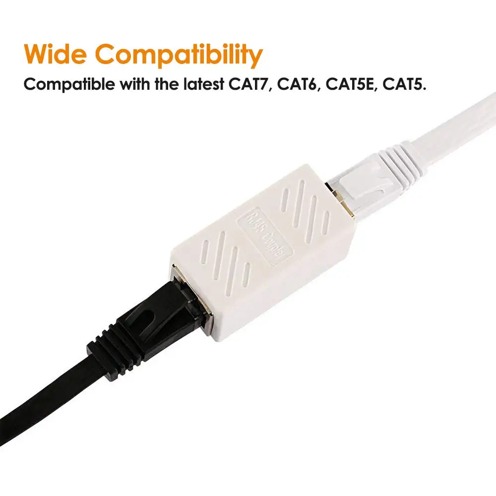 RJ45 муфта Ethernet встроенный разъем Вилки для Cat5 Cat5e Cat6e Cat7 кабель (1 упаковка белый)| |