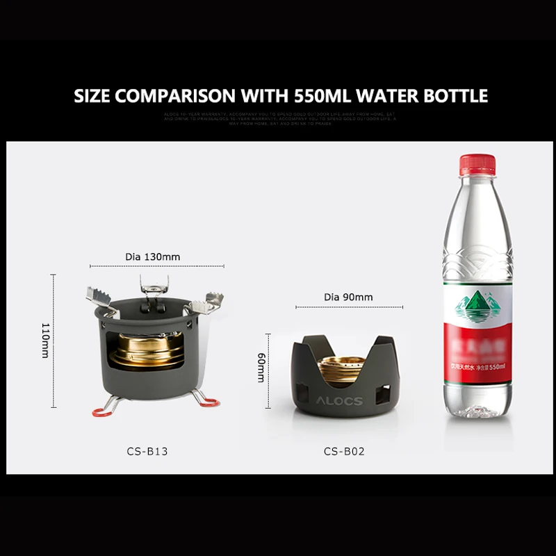 ALOCS CS-B02 CS-B13 компактная мини спиртовая горелка спиртовая печь с подставкой для наружного альпинизма Пешие прогулки Кемпинг печь