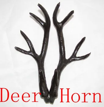 

Free shipping black 17cm deer horn antler for head and property