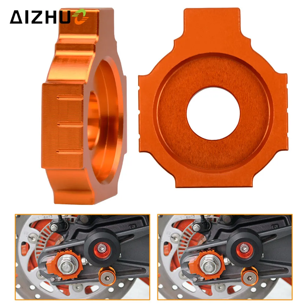 Motorcycle Rear Axle Blocks Adjuster Chain Tensioner FOR KTM DUKE 390