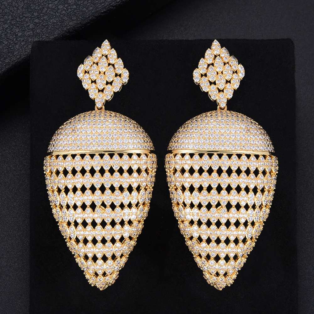 

missvikki 2019 new handmade Women Vintage Jewelry Pendant Earings Bijoux boucles d'oreilles Full Cubic Zirconia High Quality