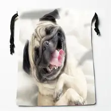 t#!r83 New pug dog puppy Custom Printed receive Bag Compression Type drawstring bags size 18X22cm 7&12ft-r83