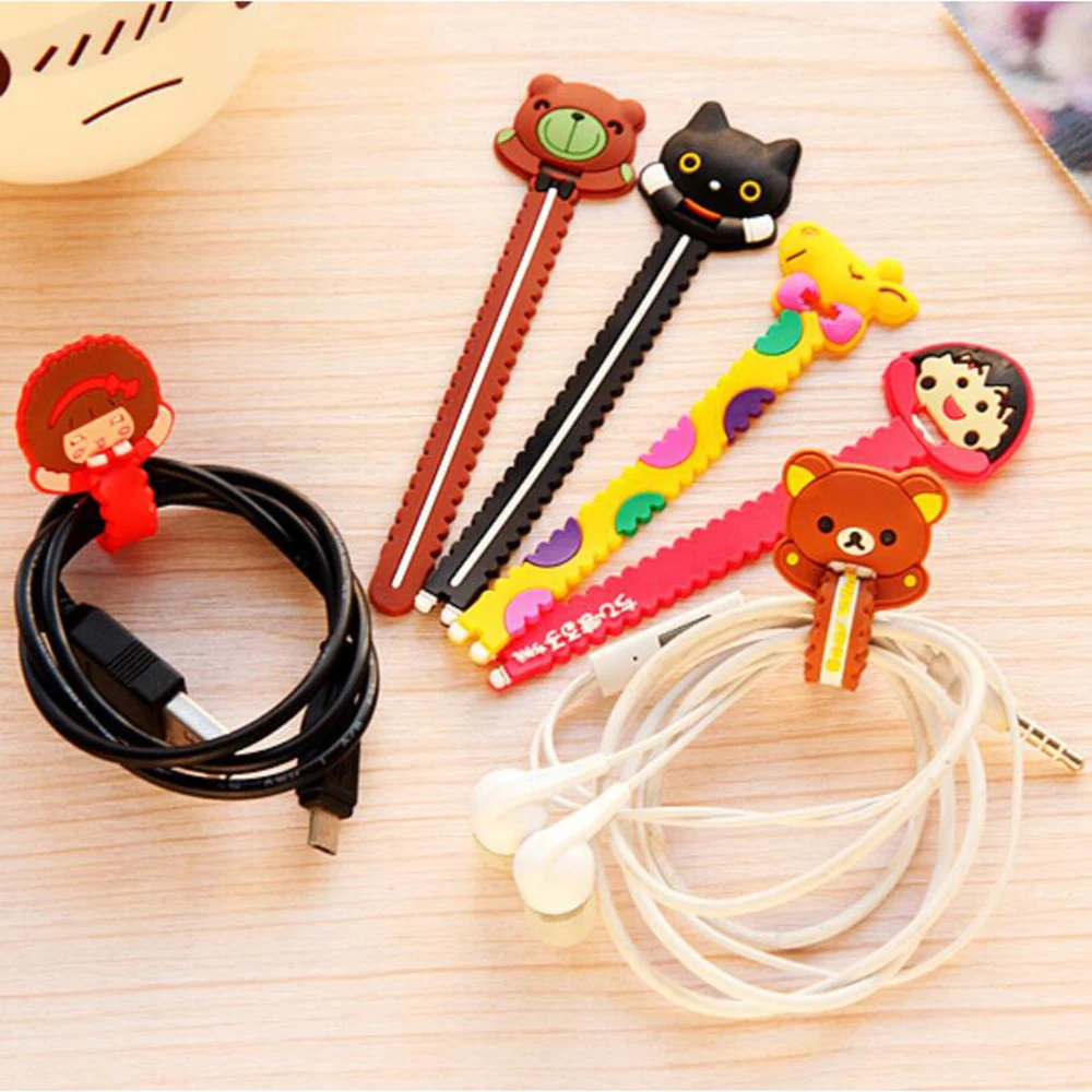 

1PC Cartoon Multipurpose phone Wire Cord Organizer Earphone USB Cable Winder Desktop Data line Collation Management Clip 40gB