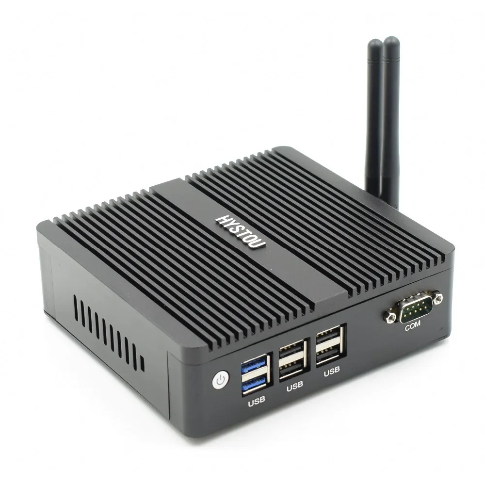 HYSTOU мини-ПК без вентилятора Intel N3160/J3160 J1900 Qaud Core Pfsense Barebone Мини ПК 2* Gigabit LAN(RJ-45) dual LAN мини-сервер