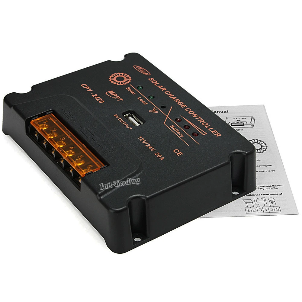 12 V/24 V 20A MPPT Солнечный контроллер заряда Интеллектуальный регулятор батареи с