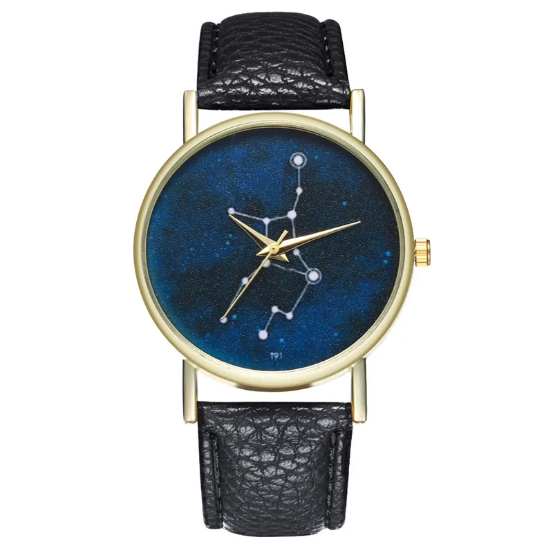 FUNIQUE Zodiac женские наручные часы циферблат Кварцевые созвездие женское длинное