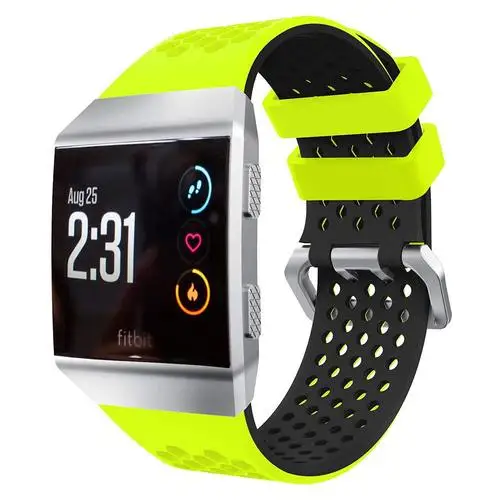Легкие проветриваемые силиконовые спортивные часы Браслет для Fitbit Ionic Смарт часы Регулируемый сменный Браслет аксессуар - Цвет: Green Black