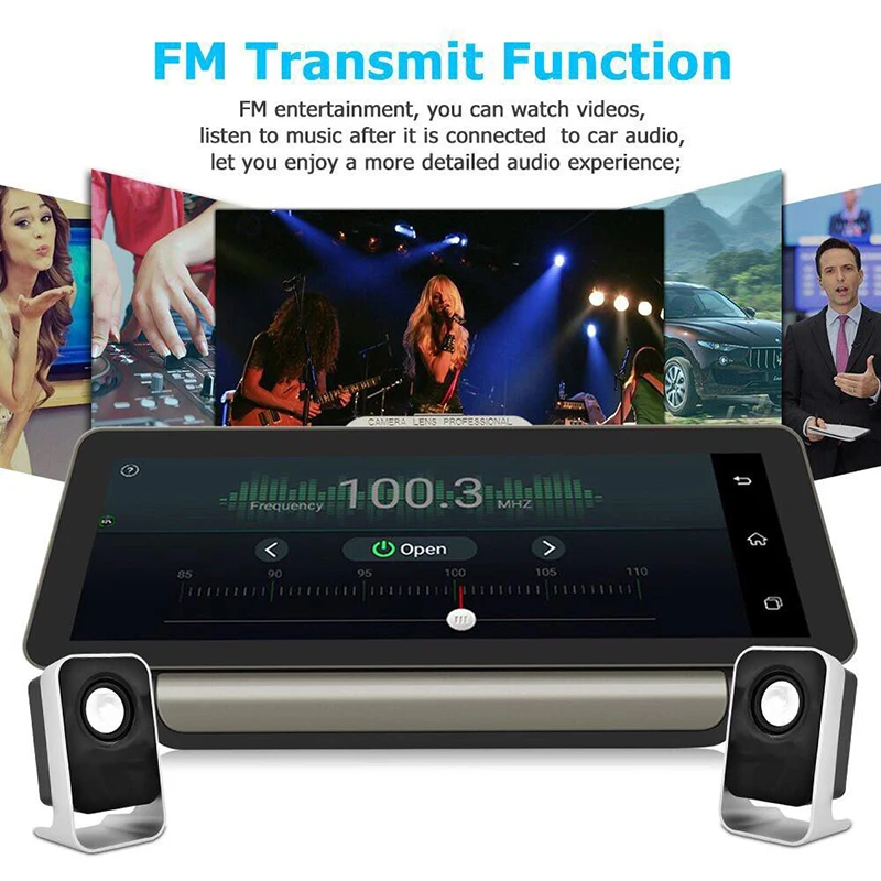 10 Inch 3G  4G Android Car DVR 1080P Video Camera GPS Navigation ADAS Full HD Camcorder Bluetooth WiFi Dual lens 16