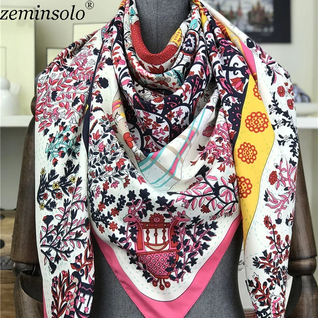 Luxury Brand Women Silk Scarves  Luxury Brand Twill Silk Scarf - Luxury  Brand Spring - Aliexpress