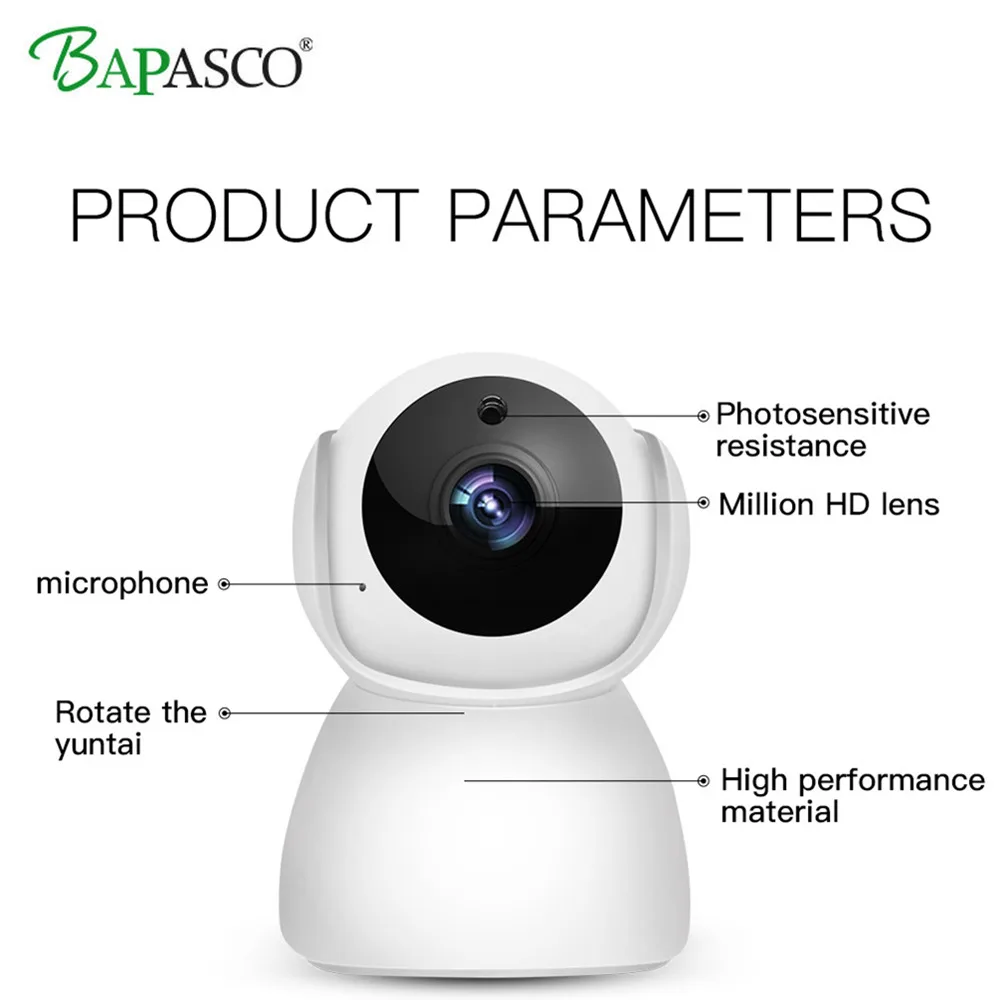 

Home Security Surveillance CCTV Network WiFi IP Camera V380 Wireless Baby Monitor H26 HD 1080P Two-Way Audio 128GB MAX Memory