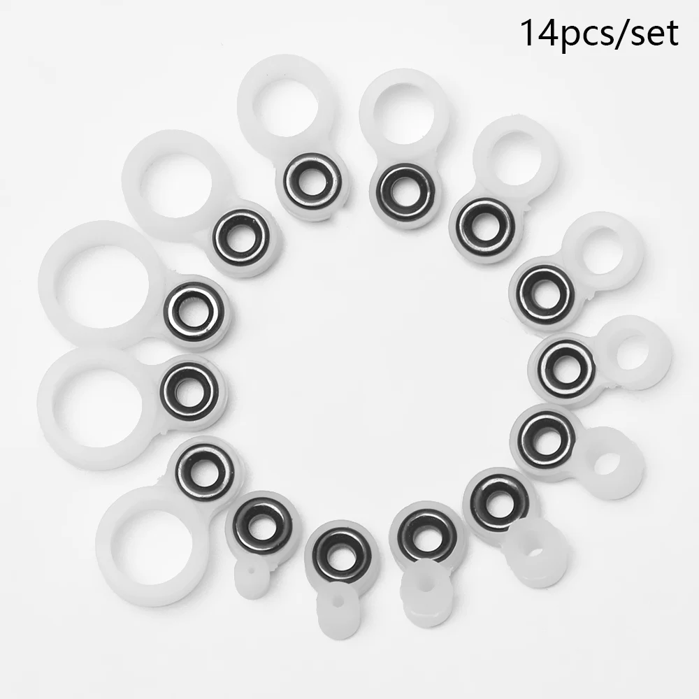 Fishing Rod Guide Repair Kit 14 Pcs Different Size 1-14 O Ring Silicone Fishing Rod Wire Ceramic Ring Tip Repair Kit Fishing Line Guide