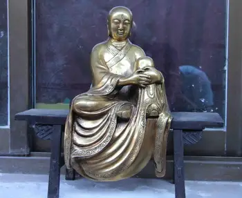 

Tibet Buddhism Temple Copper Bronze Gild arhat Buddhist monk Monk Buddha Statue
