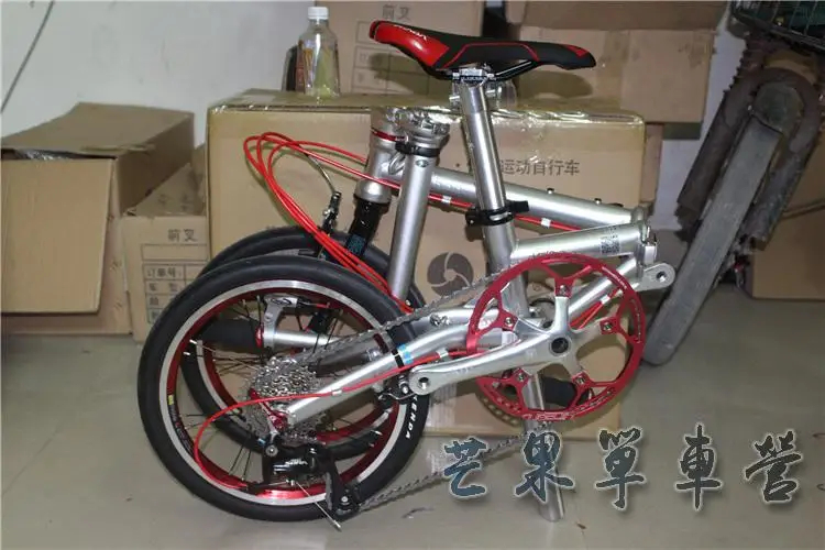 Top Fnhon CR-MO Steel Folding Bike 16" Minivelo Mini velo Bike Urban Commuter Bicycle overall bike V Brake 9 Speed 1