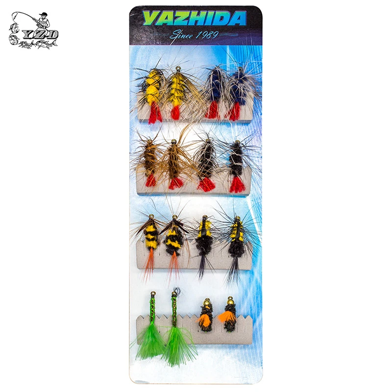 古典的な 16 個ドライウェットハエは釣りセットマスサーモンキジ尾ドライフライルアーはキットカディス昆虫パターンフライフィッシング Fly Fishing Set Fishing Setfor Trout Aliexpress