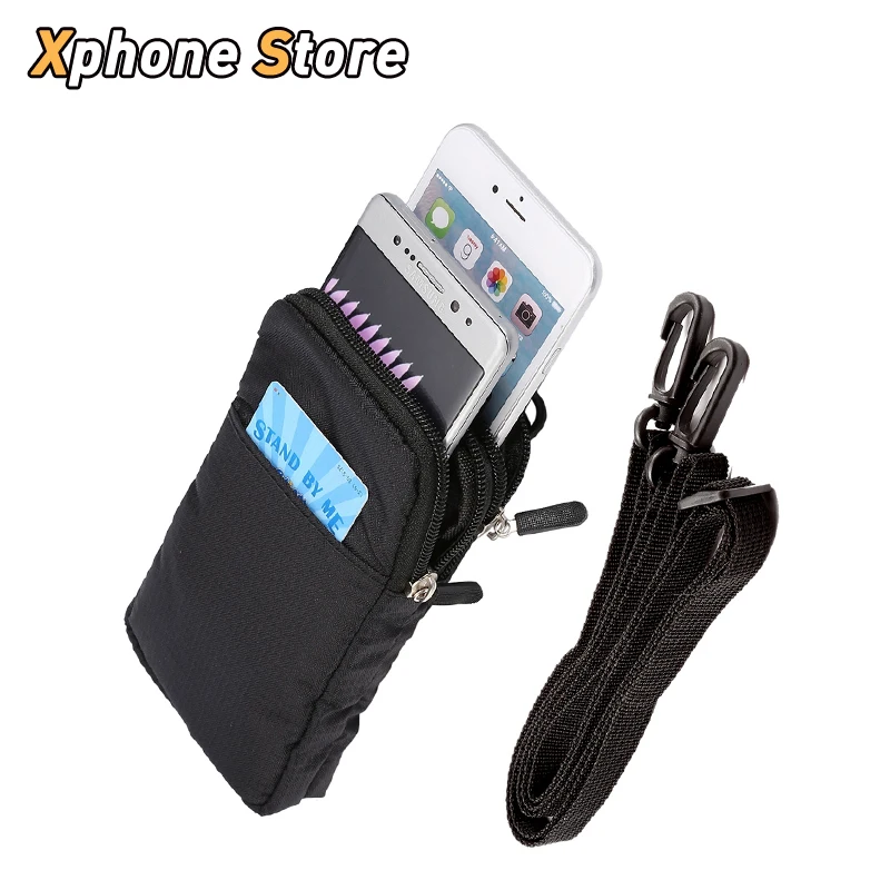 6 in Universal Zipper Sports Waist Pouch Shoulder Bag for Homtom H10 Multi-function Double Layer Phone Leagoo power 5 | Мобильные