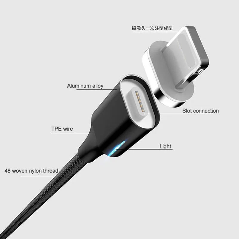 Магнитный кабель для быстрой зарядки 3 А для iPhone XS samsung, зарядное устройство для быстрой зарядки 3,0 Micro usb type C, магнитный шнур для зарядки телефона и передачи данных