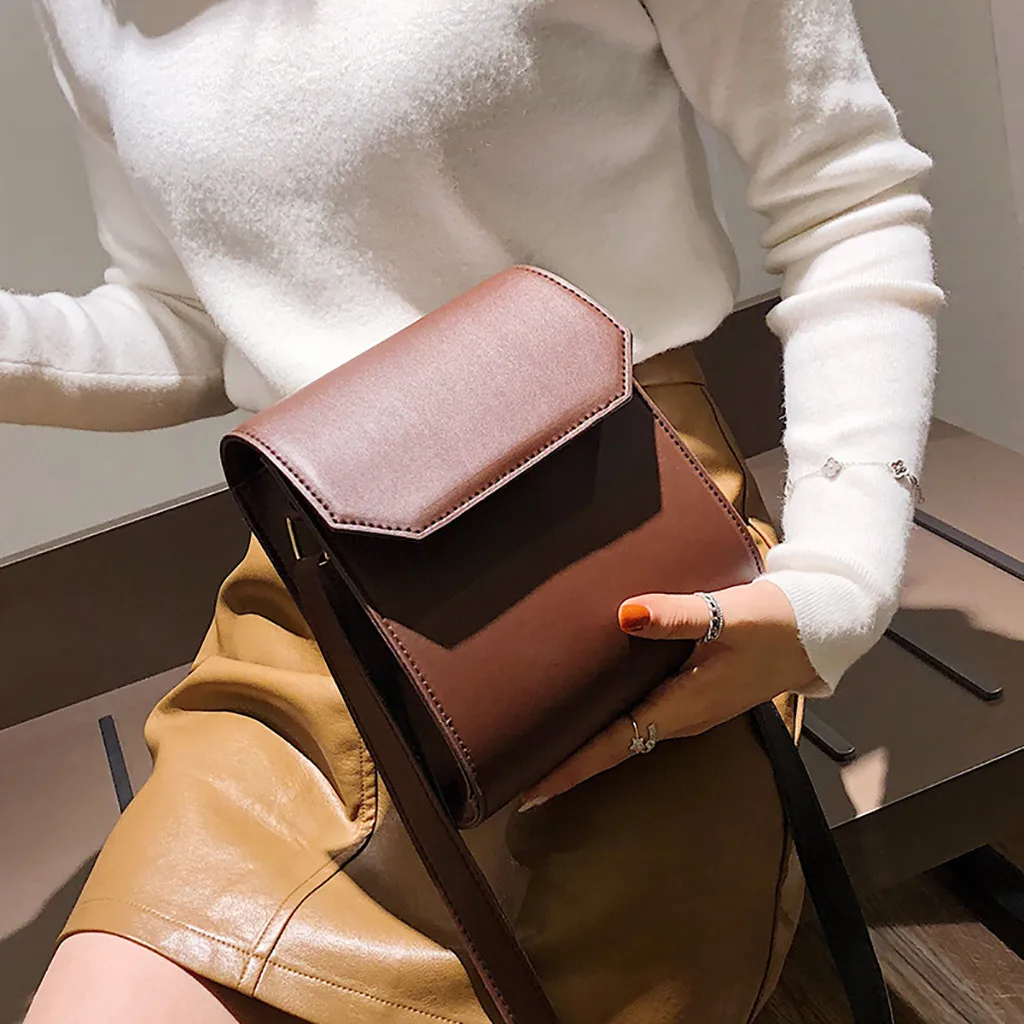 

Japan and Korean Style Women Handbag Fashion Simple Wild Messenger Bags Vintage PU Leather Lady Shoulder Bag Crossbody Bags#H40