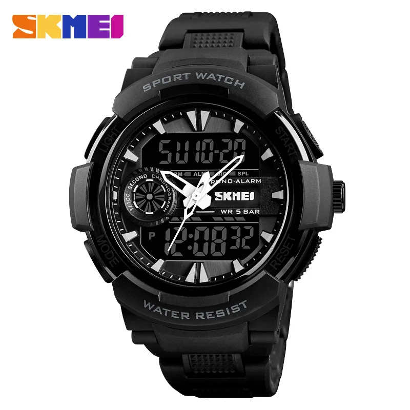 SKMEI спортивные часы водонепроницаемые Chrono Цифровые кварцевые мужские модные