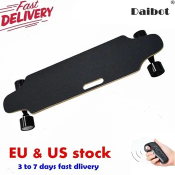 Günstig Daibot Elektrische Skateboard Roller Vier Räder Elektro-scooter Tragbare Doppel Motor 300W Remote Longboard Elektrische Skateboard