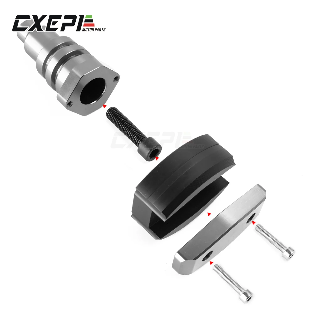 1 par CNC marco deslizante Protector para Yamaha MT07 MT 07, 2015, 2016, 2017, 2018, 2019 protección del motor deslizadores con MT-07 logotipo - 2