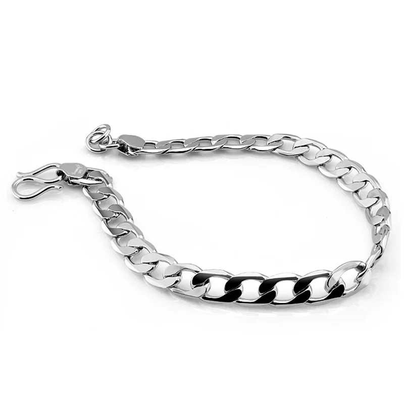 

High quality 6mm 20cm whip chain bracelet men 925 sterling silver jewelry bracelet fashion male silver bracelet wholesale gift